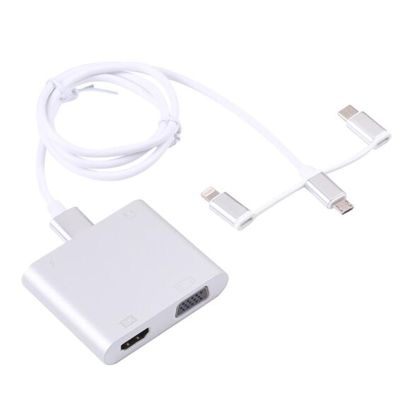 7585D 3 in 1 adattatore docking digitale HDTV supporta HDMI VGA AUX e ricarica