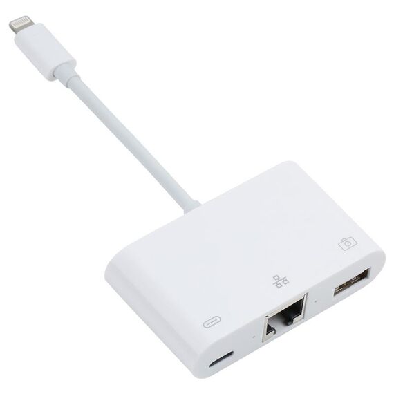 NK-107 3 in 1 8 Pin maschio a USB + 1000m Ethernet + 8 pin Adattatore di alimentazione