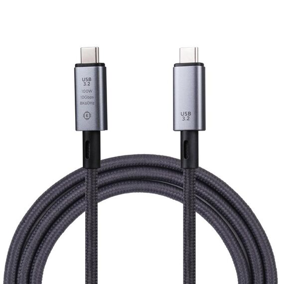 Cavo video da 10 Gbps 8K USB-C/Type-C a USB-C/Type-C compatibile con USB 3.2, lunghezza: 1 m (nero)