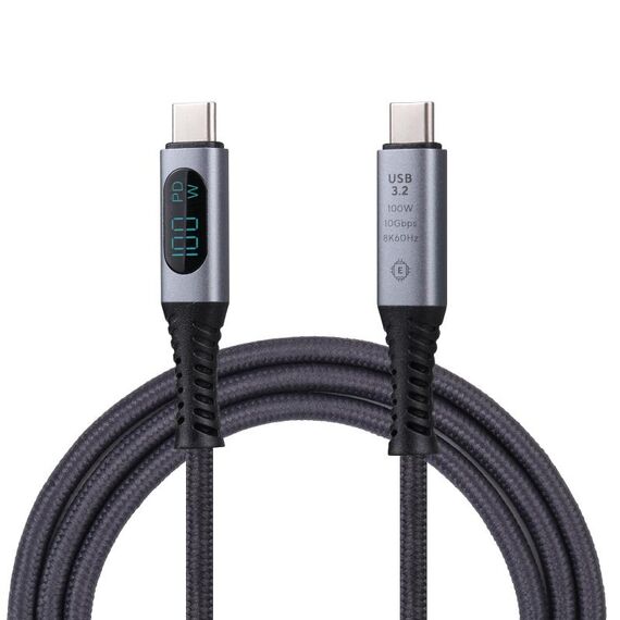 Cavo video digitale da 10 Gbps 8K da USB-C/Type-C a USB-C/Type-C compatibile con USB 3.2, lunghezza: 1 m (nero)