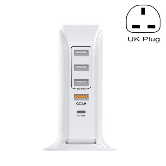 PD-36W PD3.0 + QC3.0 Porta USB Cellulare Caricatore a vela Caricatore a vela Multi Port BOTCHINT, spina britannica