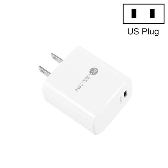 PD11 Mini caricatore rapido USB-C / Type-C 20W a porta singola PD3.0 per serie iPhone / iPad, spina americana (bianco)