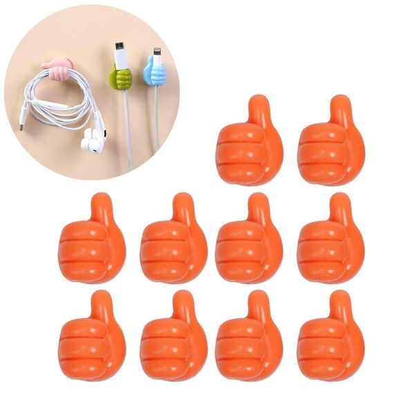 10 PCS Handy Holder Cable Organizer Clip di convenienza domestica (arancione)
