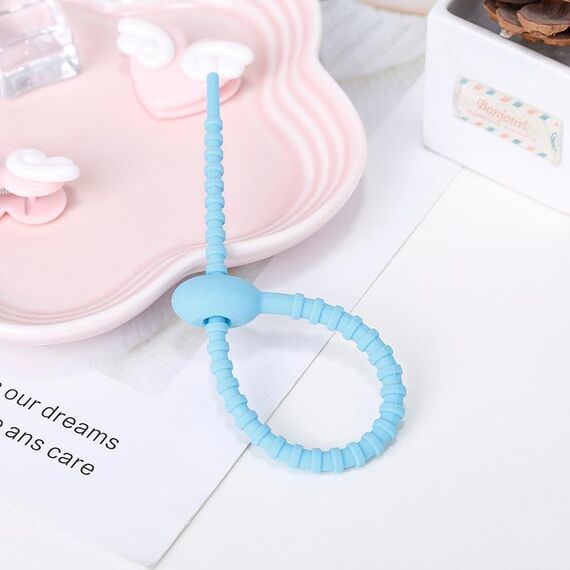 20 PCS Silicone Data Cable Stoccaggio cinturino cavo Organizzatore (blu)