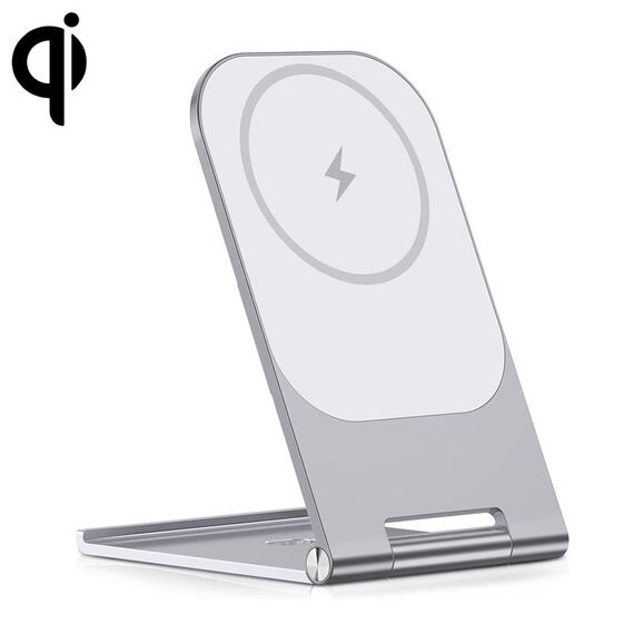 Y56 15W Stand di ricarica wireless pieghevole per iPhone 12 e superiore (argento)