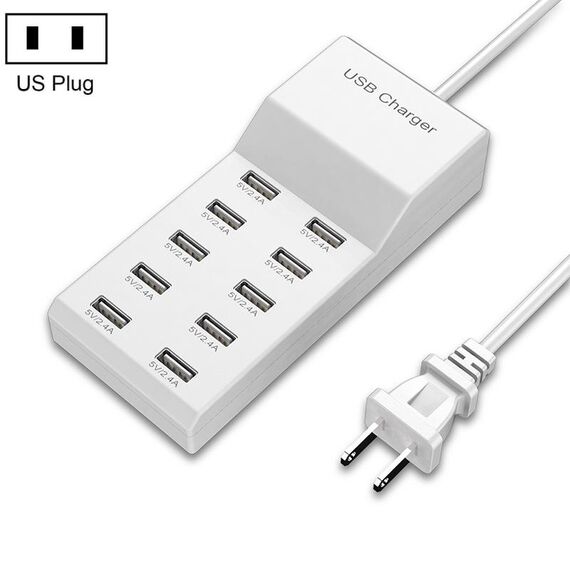 USB Caricatore multi-porto cellulare Caricamento rapido Adattatore Fast Adapter 10 Interfaccia USA