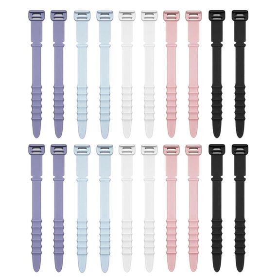 3 set 20 pezzi/set avvolgicavo in silicone a spina di pesce, avvolgicavo, colore: cinque colori
