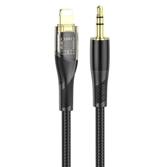 Hoco UPA25 Transparent Exploration Version Cavo di conversione audio digitale a 8 pin, lunghezza: 1 m (nero)