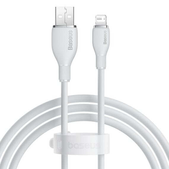 Baseus Pudding Series 2.4A Cavo dati di ricarica rapida da USB a 8 pin, lunghezza: 1,2 m (bianco)