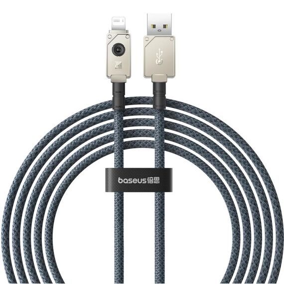 Cavo dati Baseus Unbreakable Series 2.4A USB a 8 pin per ricarica rapida, lunghezza: 2 m (bianco)