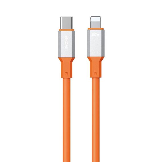 Cavo dati in silicone WK WDC-17 PD da 20 W USB-C/Type-C a 8 pin, lunghezza: 1,2 m (arancione)