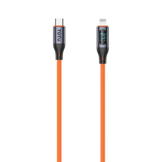 TOTU CB-7-PD Cavo in silicone a ricarica rapida da USB-C / Type-C a 8 pin per display digitale, lunghezza: 1 m (arancione)