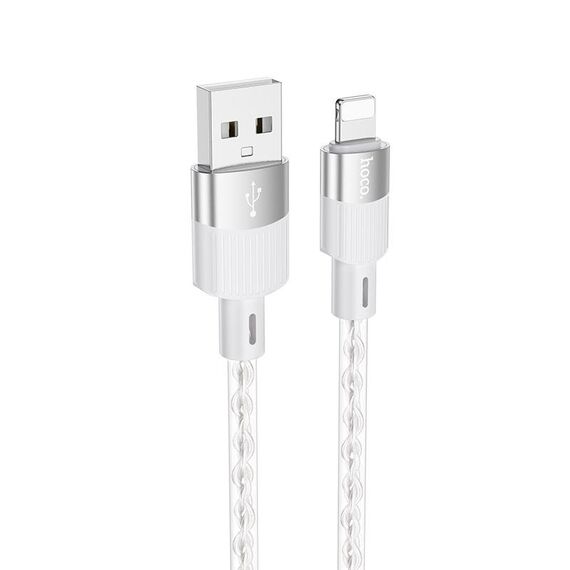 cavo dati di ricarica in silicone hoco X99 Crystal Junction 2.4A da USB a 8 pin, lunghezza: 1 m (grigio)