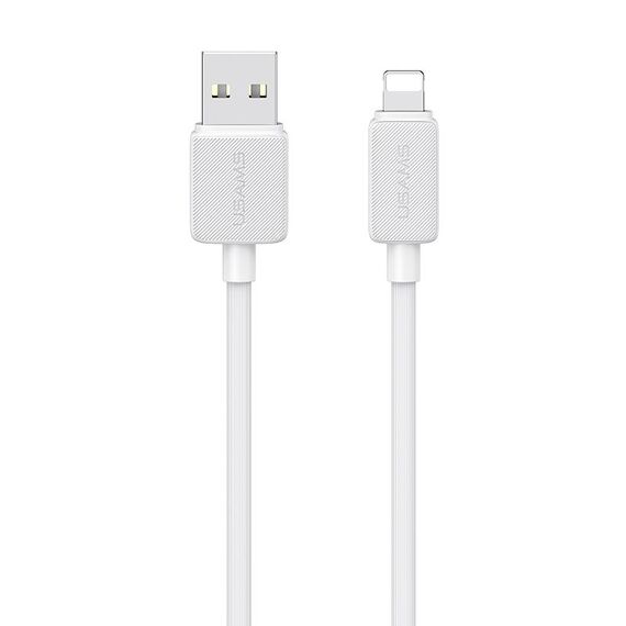 USAMS US-SJ689 Cavo dati di ricarica rapida a strisce da USB a 8 pin 2,4 A, lunghezza: 1 m (bianco)