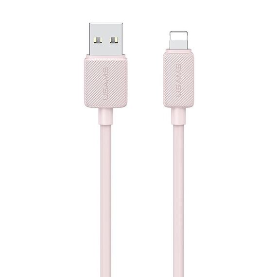USAMS US-SJ689 Cavo dati di ricarica rapida a strisce da USB a 8 pin 2,4 A, lunghezza: 3 m (rosa)