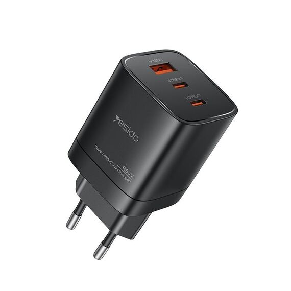 Caricabatterie GaN tipo C a tre porte Yesido YC65 PD65W, spina europea