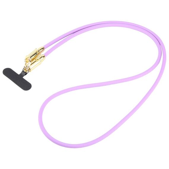 Cavo dati in silicone da tipo C a 8 pin per telefono, cordino a tracolla anti-smarrimento, lunghezza: 1,2 m (viola)