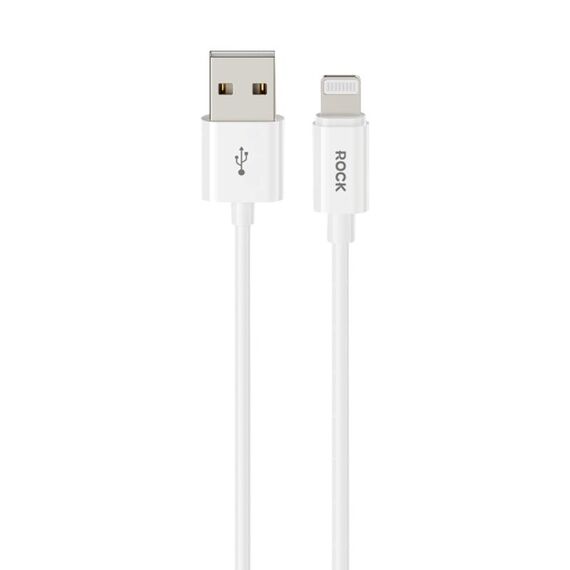 Cavo dati USB di ricarica rapida serie ROCK P8 Prime da 1 m, interfaccia: 2,4 A 8 pin (bianco)