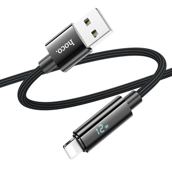 hoco U125 Benefit Cavo dati di ricarica da USB a 8 pin da 1,2 m con display (nero)