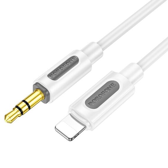 Borofone BL20 Cavo audio in silicone True Sound AUX, cavo da 3,5 mm a 8 pin (bianco)