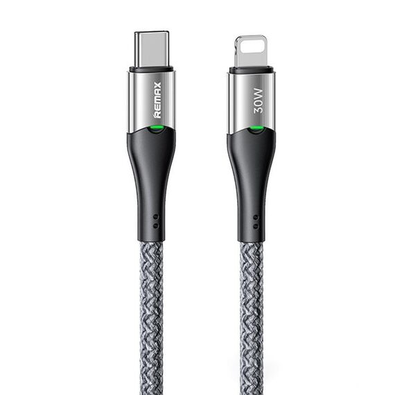 REMAX RC-C116 Cavo dati di ricarica rapida con spegnimento intelligente da 1,2 m 30 W da Tipo C a 8 pin (Argento)