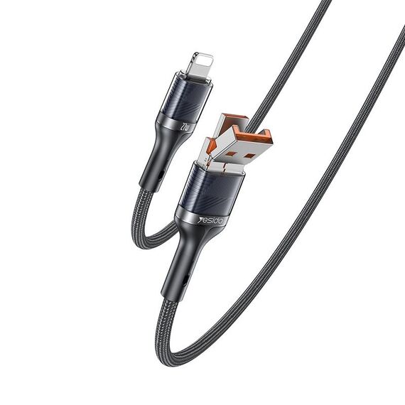 Yesido CA165L Cavo dati di ricarica rapida USB + USB-C / Type-C a 8 pin 2 in 1 da 27 W (nero)