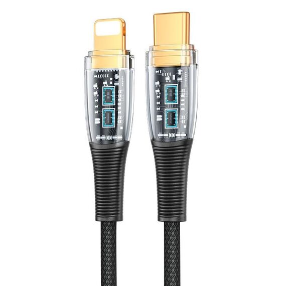 Mutural Li-CC010 1.2m PD20W Cavo dati di ricarica da USB-C / Tipo-C trasparente a 8 pin