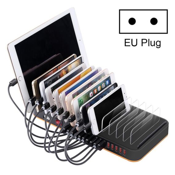 WLX-815 100W 15 porte Caricatore intelligente per dock di ricarica rapida USB con supporto per telefono e tablet AC100-240V