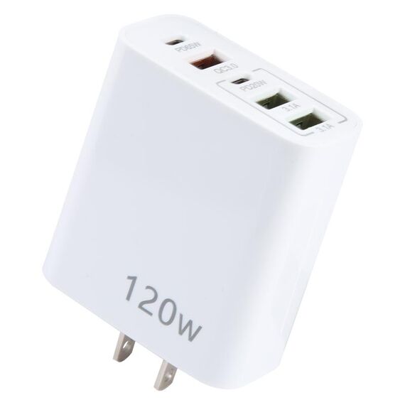 120 W Dual PD Type-C + 3 caricatori multiporta USB, spina USA