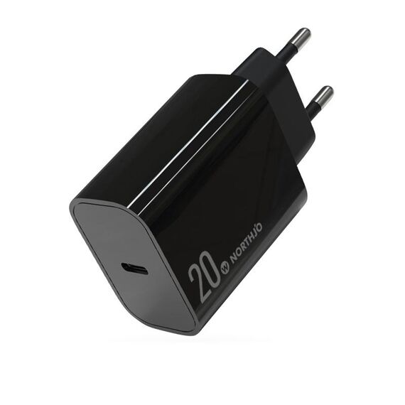 NORTHJO NOPD2001 PD 20W USB-C / Type-C Caricatore rapido a porta singola, tipo di spina: spina europea (nero)