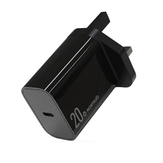 NORTHJO NOPD2001 PD 20W USB-C / Type-C Caricatore rapido a porta singola, tipo di spina: spina UK (nera)