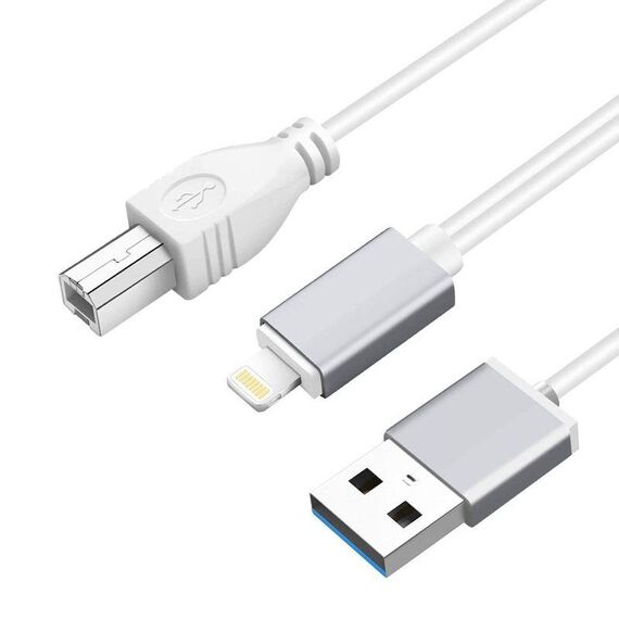 1m 8 Pin a USB + MIDI Strumento musicale elettronico e OTG e cavo multifunzionale di ricarica Compatibile con iOS 10.3.2 superiore