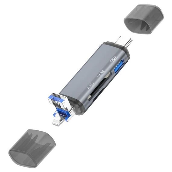 Adattatore per trasferimento dati U-Disk ADS-306 Lettore di schede SD TF con presa USB / 8 pin / tipo C
