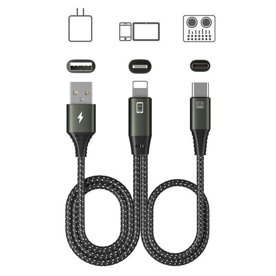 T22 da 8 pin a tipo C/USB-C+USB Live OTG cavo per scheda audio ricarica per telefono cellulare cavo dati per registrazione audio