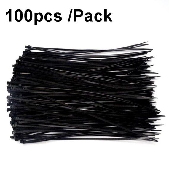 100 pz/pacco 8x350mm Standard Nazionale 7.6mm di Larghezza Fascette per cavi in Nylon autobloccanti Fascette per cavi in plastica (Nero)