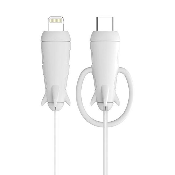 Protezione linea dati per protezione avvolgicavo cavo caricabatterie USB tipo C per iPhone, specifiche: microcefalia + fascia piccola per la testa bianca