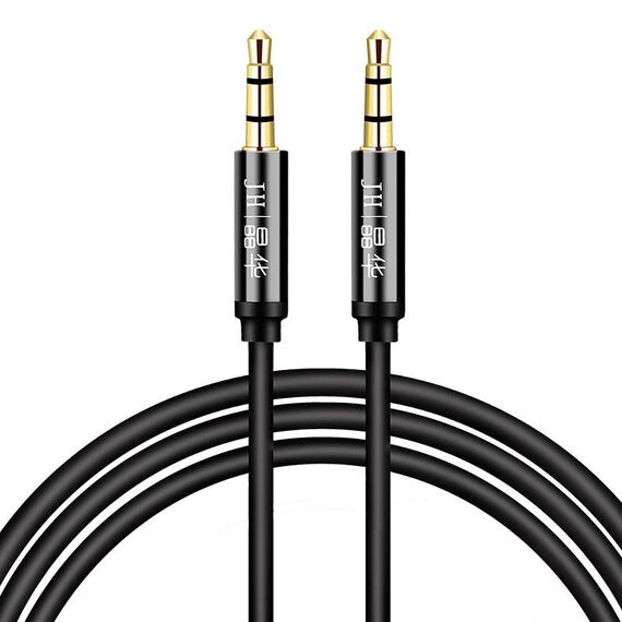 Cavo audio JINGHUA Cavo adattatore audio AUX da maschio a maschio da 3,5 mm, lunghezza: 2 m (3 nodi nero)