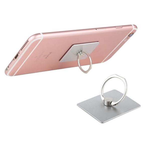 Supporto per telefono cellulare multifunzione ad anello (argento)