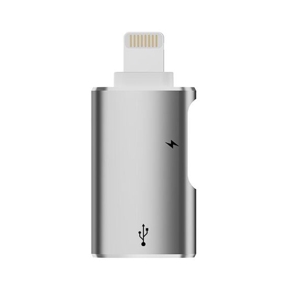 Adattatore OTG da 8 pin a USB, USB-C / Type-C (argento)