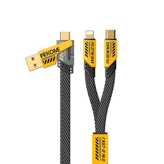 Cavo dati di ricarica rapida magnetico WK WDC-26 da 1,2 m 65 W USB / Tipo-C a Tipo-C / 8 pin (giallo)