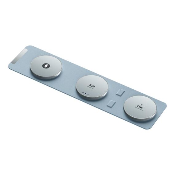 H34 15W 3 in 1 MagSafe Caricabatterie wireless pieghevole magnetico (blu)