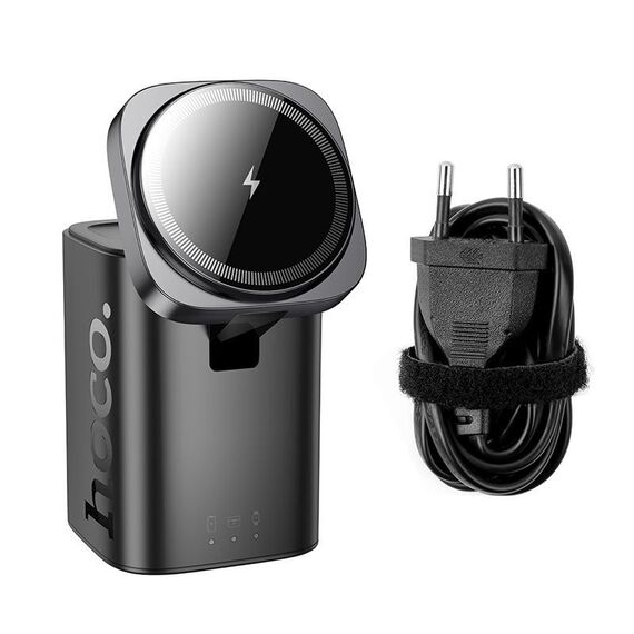 hoco CQ20A Clever PD 65W 6 in 1 Caricabatterie rapido wireless da tavolo, spina UE (nero)