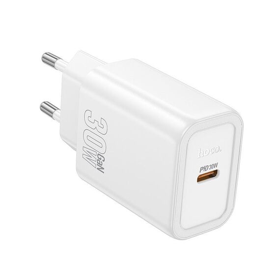 Caricabatterie a porta singola tipo C hoco N62 PD30W, specifiche: spina UE (bianco)