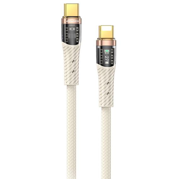 awei CL-229i Cavo di ricarica dati veloce da tipo C a 8 pin 27 W con treccia a chip, lunghezza: 1,2 m (bianco)