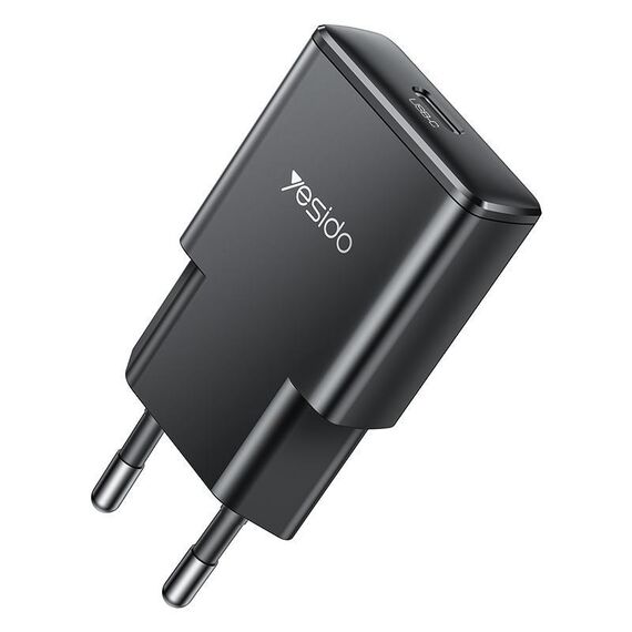 Yesido YC74 Caricabatterie da viaggio USB-C / Type-C ultrasottile da 30 W, spina UE (nero)