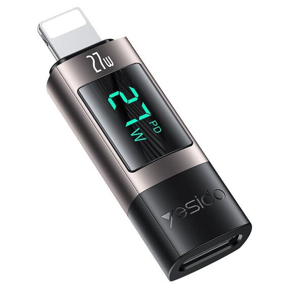 Adattatore per display digitale in lega di alluminio Yesido GS25 27W USB-C / Type-C a 8 pin (ossidato)
