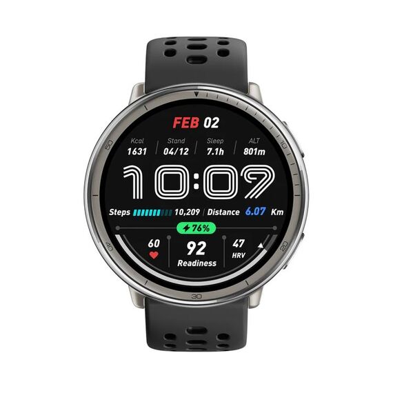 Cinturino sportivo in silicone con fibbia argentata per Amazfit Active 2 nero EDA007768501D 6922477518284