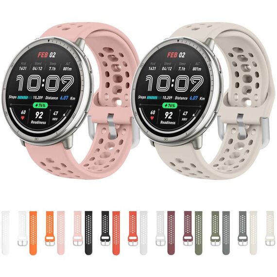Cinturino sportivo in silicone con fibbia argentata per Amazfit Active 2 nero EDA007768501D 6922477518284