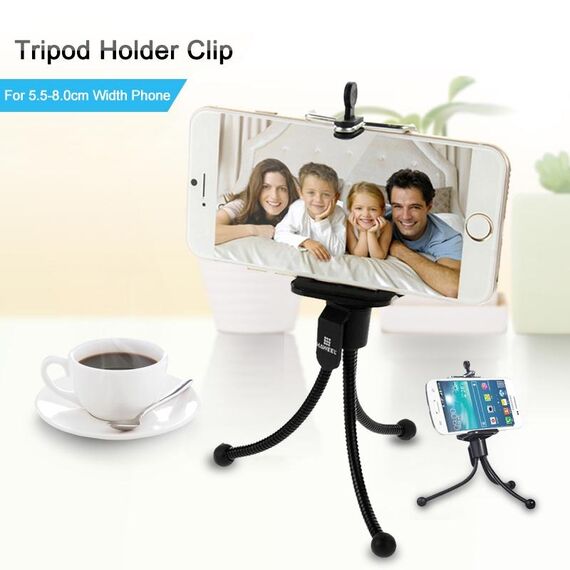 Clip di supporto per treppiede flessibile per polpo HAWEEL, Per iPhone, Galaxy, Sony, Lenovo, HTC, Huawei e altri smartphone con larghezza di 5,5-8,0 cm