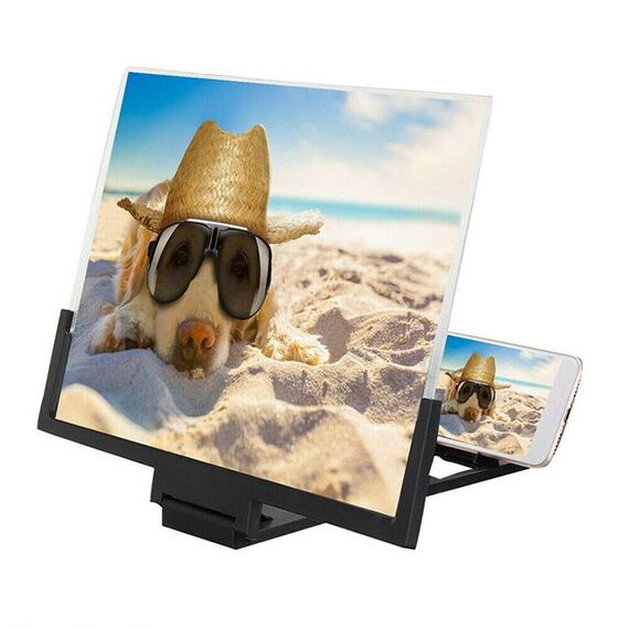 F3 Amplificatore universale per schermo del telefono cellulare con protezione dalle radiazioni da 14 pollici Amplificatore video 3D HD con supporto (nero)